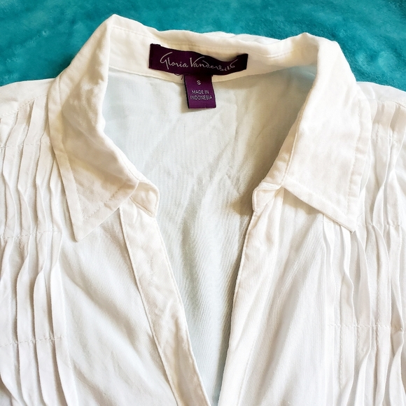 Gloria Vanderbilt White Shirt Blouse - Picture 2 of 4
